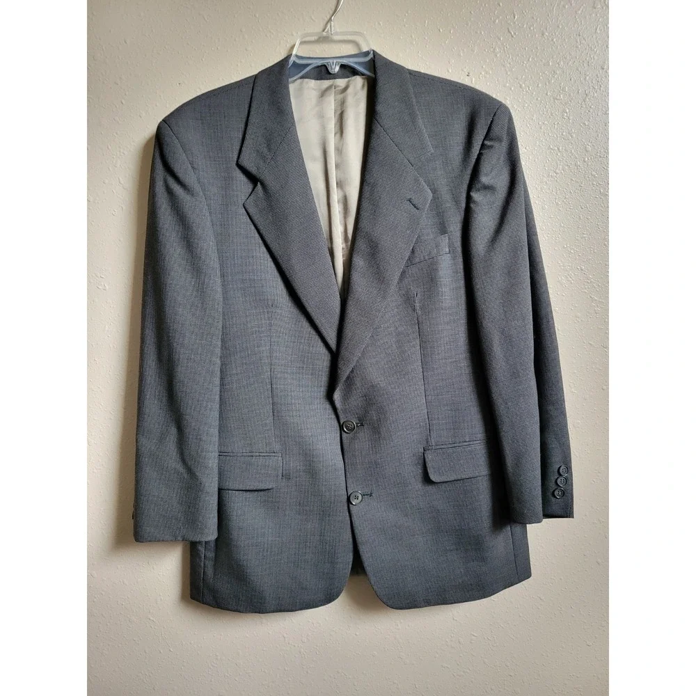 Fiori Men's Gray Mens Suit‎ Jacket Two-Button Notch Lapel Blazer